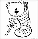 Teddy Bear Pages Stocking Fireplace Coloring Color Online Kids sketch template