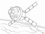 Coloring Spacecraft Pages Spaceship Orion Drawing Alien Station Way Milky Module Ship Line Service Spaceships Atv Based Satellite Space Draw sketch template