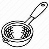 Icon Sieve Strainer Sifter Strain Icons Utensil Ladle Kitchen Set Vector sketch template