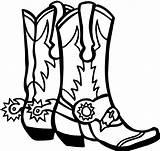 Cowboy Boots Clip Drawing Western Clipart Boot Cowgirl Coloring Pages Drawings Cliparts Silhouette Tattoo Party sketch template