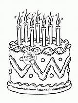 Birthday Coloring Pages Cake 7th Happy Emoji Kids Holiday Printable Color Great Template Clip Wuppsy sketch template
