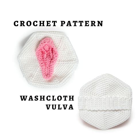vagina washcloth crochet pattern vulva digital file pdf bath etsy