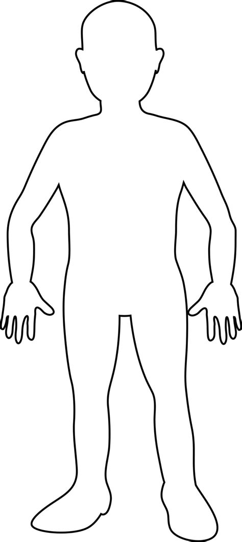 blank body clipart  blank body map template  sample template