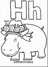 Coloring Pages Letter Preschool Printable Book Hat Alphabet Colouring Letters Sheets Hippo Color Hh Sound Start Activities Getdrawings School Abjad sketch template
