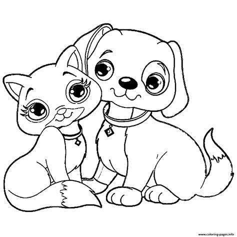 great cat  puppy dog coloring page printable