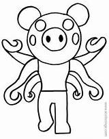 Piggy Roblox Coloring Pages Colouring Robby sketch template