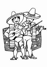Fiesta Mexican Coloring Pages Printable Birthday sketch template