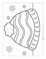 Winter Coloring Pages Hat Itsybitsyfun Kids Hats Crafts sketch template