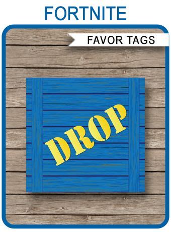 fortnite supply drop party tags template birthday party printables