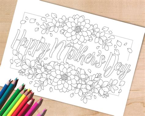 mothers day coloring page happy mothers day colouring page etsy australia