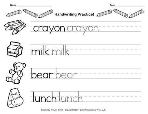 handwriting practice paper  kids blank  templates