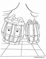 Coloring Pages Harmonica Tabla Printable sketch template