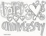 Anniversary Coloring Happy Pages Printable Cards Sheets Colouring Kids Doodle Print Alley Adult Wedding Color Year Dad Books Holidays Colour sketch template