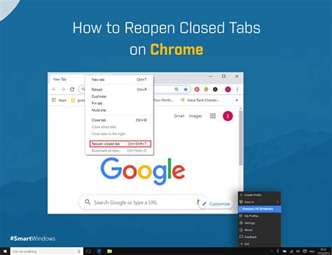 reopen closed tabs  chrome smartwindows
