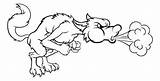 Wolf Pigs Blowing Lobo Lupo Drie Maiali Cattivo Soprando Porquinhos Fairytale Puffing Pintar Mauvais Porcs Huffing Varkens Slecht Soffiando Huizen sketch template