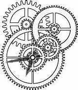 Gears Reloj Clockwork Maquinaria Engrenages Tatouage Horloge Desde sketch template