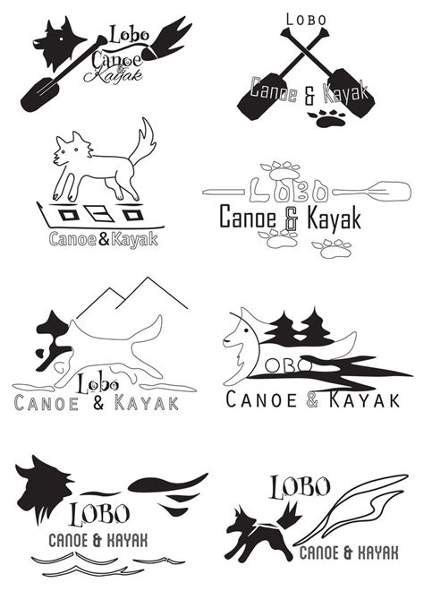 logo illustrations set  logo illustration canoe  kayak