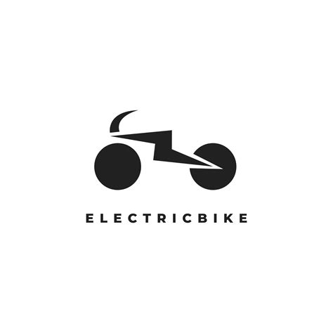 electric bike logo design   lightning icon combination  black