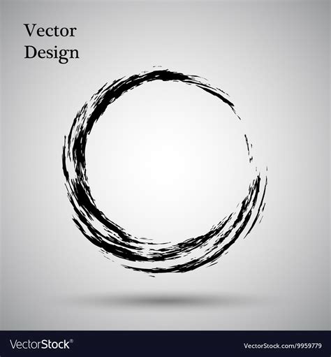 hand drawn circle shape label logo design vector image