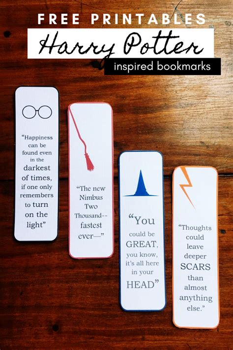 harry potter bookmarks   text  printables  harry