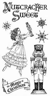 Nutcracker Coloring Pages Christmas Sweet Clara Stamps Graphic Casse Noisette Holiday Cling Ballet Kids Collection Printable Coloriage Hampton Mounted Rubber sketch template