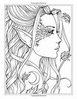 Coloring Pages People Adult Angel Fairy Realistic Printable Book Adults Books Sheets Print Coloriage Elf Colouring Fantasy Color антистресс раскраски sketch template