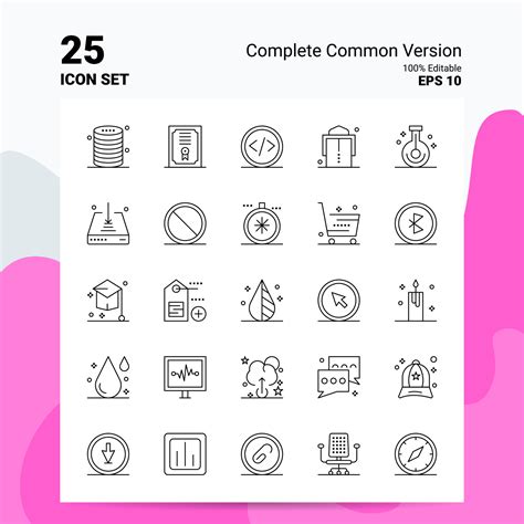 complete common version icon set  editable eps  files business logo concept ideas