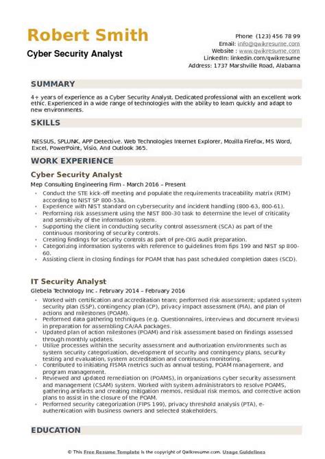 cyber security resume keywords cyber security resume sample