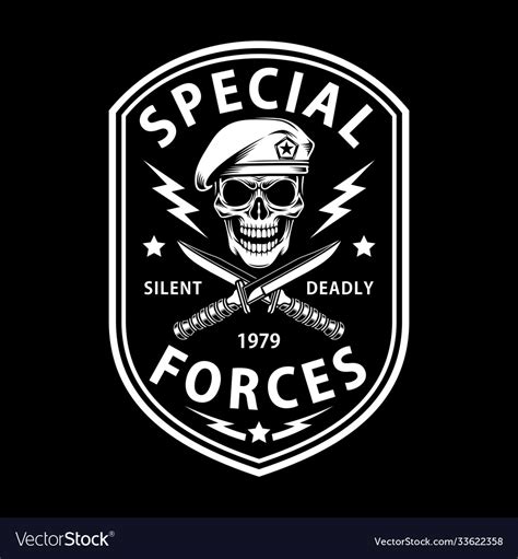 army special forces emblem  crossed dagger  vector image