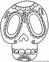 Muertos Calaveras Calavera Azucar Blank Skulls Catrinas Relacionado Imageneseducativas Coloringhome sketch template
