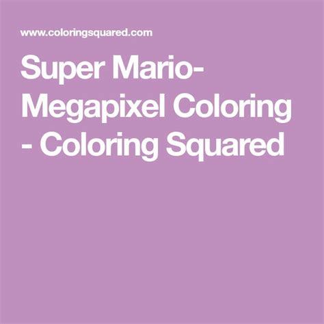 super mario megapixel coloring coloring squared super mario mario