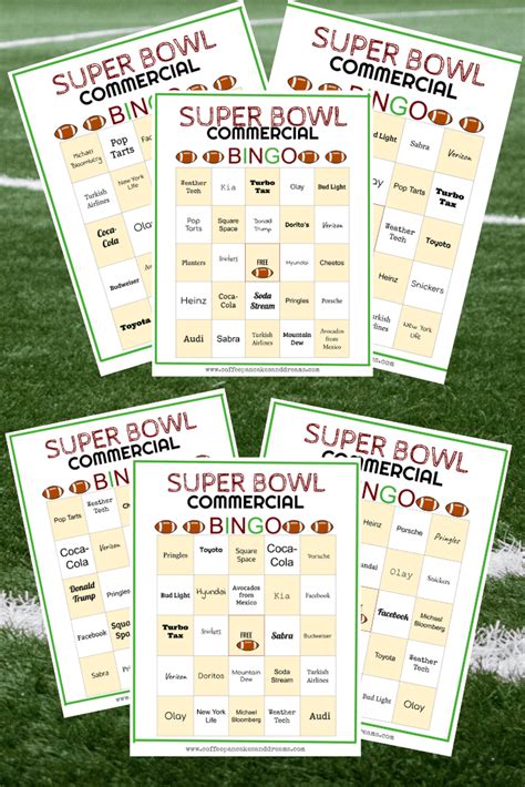 2022 Super Bowl Commercial Bingo Cards Free Printable Coffee