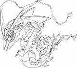 Pokemon Rayquaza sketch template