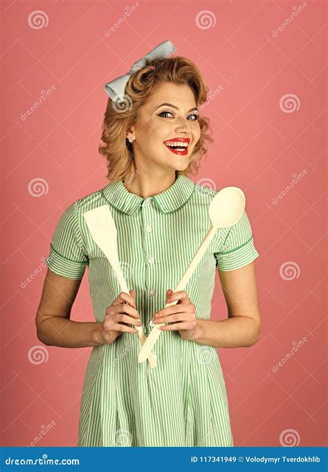 Girl Powered Issues Face Girls Chef Cooking Wife Stock Image