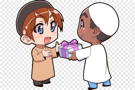 dua anak laki laki memegang ilustrasi hadiah quran islam muslim