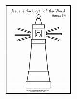 Light Coloring Jesus Pages Clipart Lighthouse Cartoon Kids Bible Clip Activities Printables Fun Popular Library sketch template