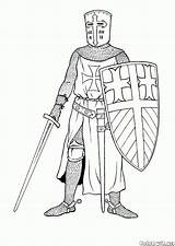Disegni Soldati Colorare Guerre Cavalieri Cavaliere Crociata sketch template