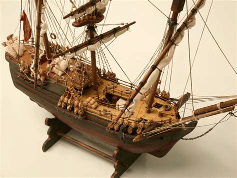 handmade vintage french folk art pirate s ship model on