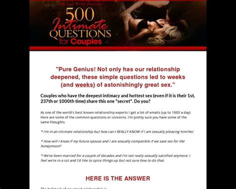 500 Intimate Questions For Couples The Secret To Sizzling Sex