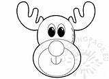 Rudolph Reindeer Face Printable Christmas Coloring Red Nose sketch template