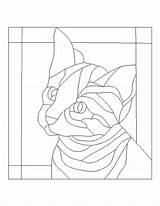 Pattern Coloring Stained Glass Patterns Cat Animal Pages Printable Mosaic Window Stain Animals Quilt Painting Template Easy Kids Templates Designs sketch template