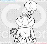 Monkey Proboscis Coloring Clipart Outlined Bananas Daydreaming Designlooter Vector Cartoon  Has 1024px 37kb 1080 sketch template