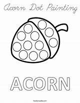 Coloring Acorn Dot Painting Cursive Built California Usa sketch template