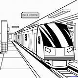 Tren Coloriage Trains Enfant Perspectiva Perspektive Fluchtpunkt Visuales Estación Railroad sketch template