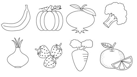 fruit  vegetables coloring pages  kids printable fruit