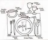 Table Setting Drawing Formal Dining Getdrawings sketch template