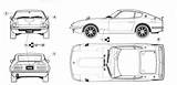 240z Datsun Blueprints sketch template