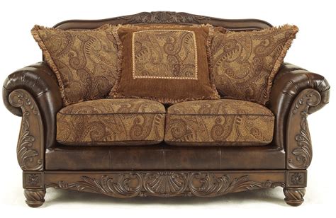 fresco durablend antique loveseat  ashley  coleman furniture