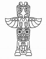 Totem Pole Coloring Pages Poles American Printable Native Drawing Kids Choose Board Craft sketch template