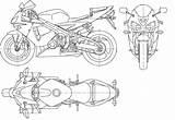 Blueprint Cbr Cbr600rr 600 Cbr1000rr Hayabusa Drawings Planos Sketches Automotorpad Gsx1300r S1000rr sketch template